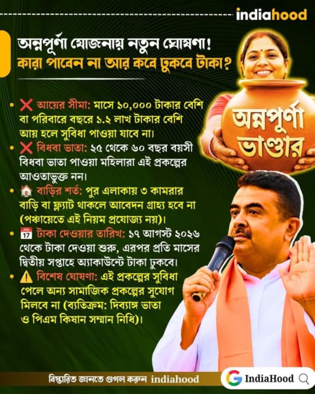 অন্নপূর্ণা যোজনায় নতুন ঘোষণা!